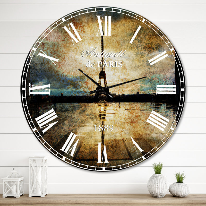 Horloge murale Swigart Farmhouse, Surdimensionné