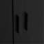 Armoire de rangement avec deux portes pour salle de bain, bureau, tablette réglable, panneau de fibres à densité moyenne, noir