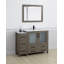 Ensemble de meuble-lavabo autoportant 48 po avec plateau en céramique et miroir assorti Brescia