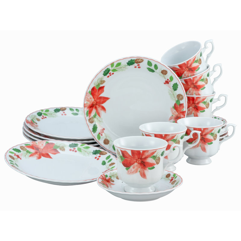 Ivona Porcelain China Dinnerware Set 18 Piece - Service for 6