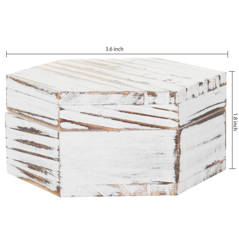 Hexagonal Wood Ring Holder Jewellery Box