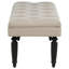 Banc décoratif Rasa, tissu touffeté brun latte, pieds noirs tournés 52 po
