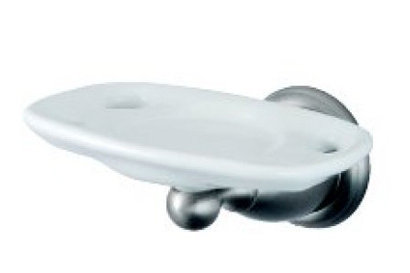 Heritage New Orleans Toothbrush & Tumbler Holder, Satin Nickel