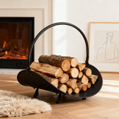 Heavy-Duty Firewood Rack For Indoor And Outdoor Use, Sturdy Steel Log Holder With Minimalist Design For Easy Assembly And Portability