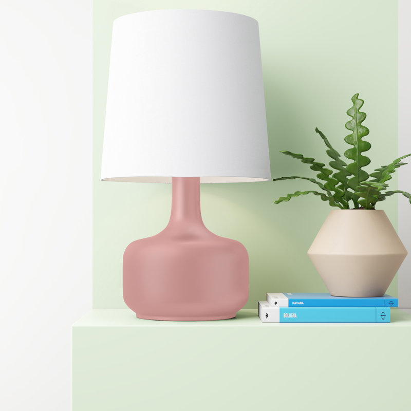 Lampe de chevet 17 po Dedrek, Rose mat