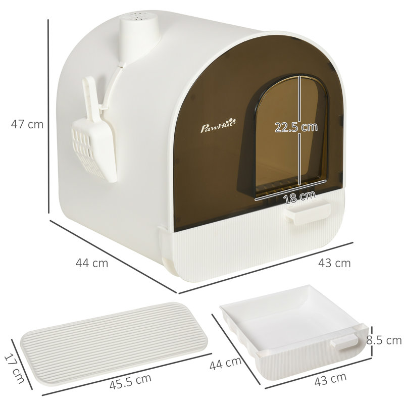 Plastic Litter Box Enclosure with Scoop