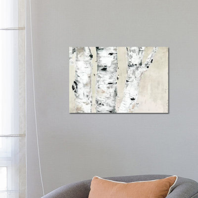 «Birch Tree Close Up Neutral» par Marie Elaine Cusson - peinture sur toile tendue