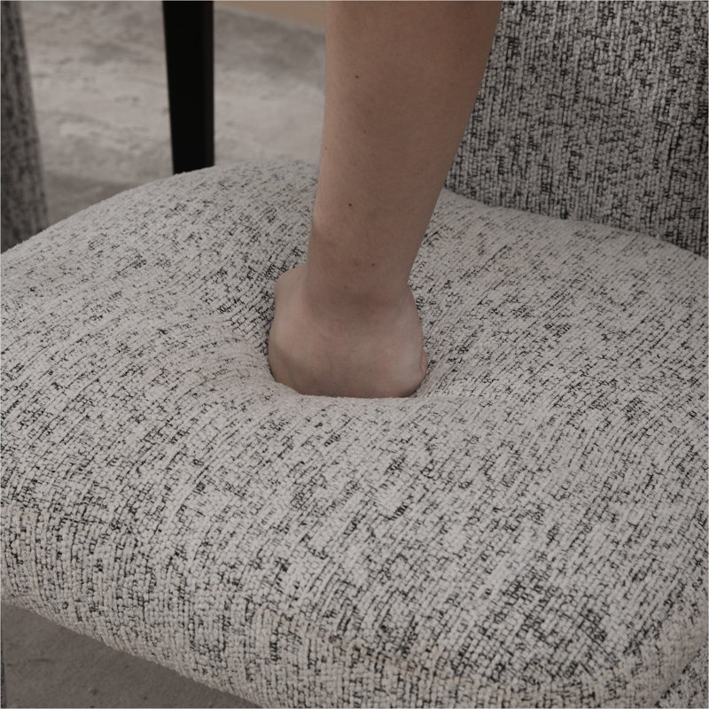 Ensemble de chaises de salle à manger rembourrées modernes en chenille avec pieds en bois pour la maison et le café