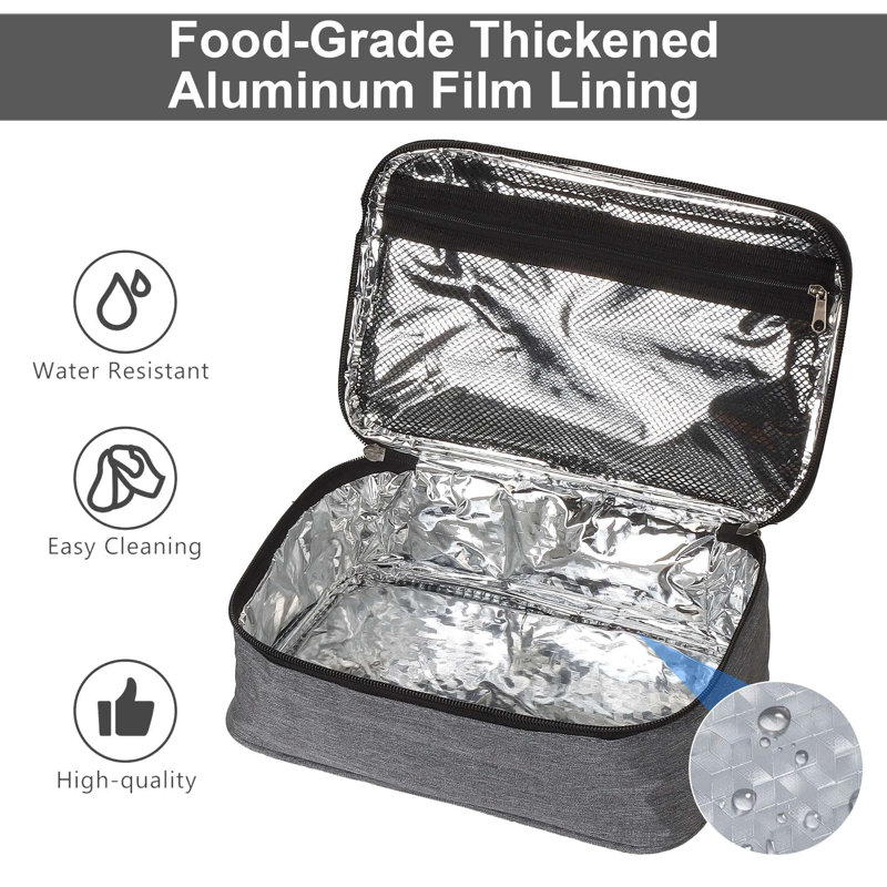 Small Insulated Lunch box Portable Soft Bag Mini Cooler Thermal Meal Tote Kit with Handle for Work, Blue