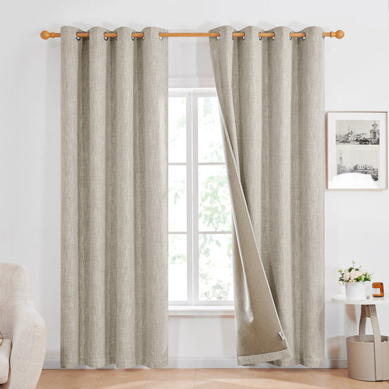 Milay Blackout Grommet Curtain Panel, Khaki, 52" W x 84" L