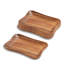 Plateau de service en bois d'acacia pincé - ensemble de 4-552137556