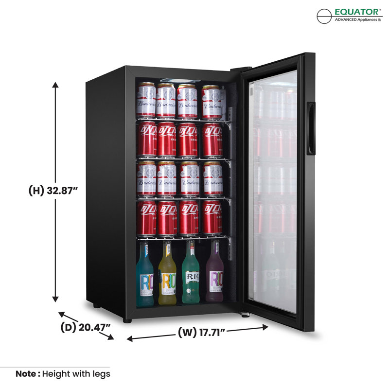 Equator 3.17 cu. ft. Freestanding Beverage Refrigerator with Autodefrost Single Temperature Zone, Black
