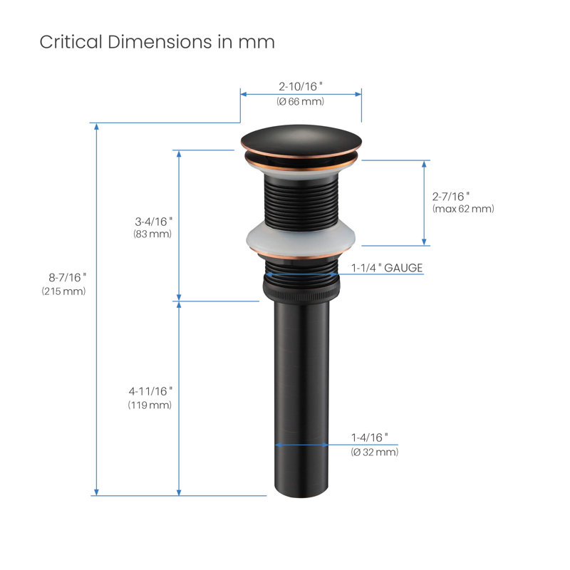 2.63'' W Pop-Up, Oil Rubbed Bronze