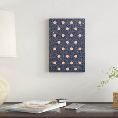 «Pink Poka Dots on Shiny Fond», impression sur toile