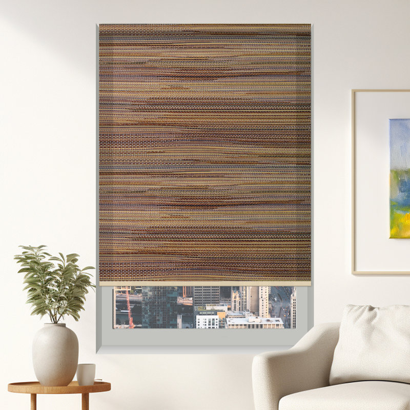 Rideau d'intimité à rayures naturelles, Rétro, L 55 po x L 84 po