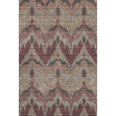 Premium Machine Washable Prisco Burgundy Rug