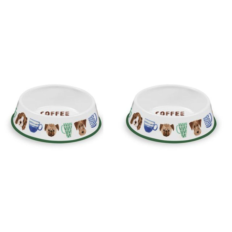 Bol en mélamine pour animaux Coffee & Dogs, Moyen (4 tasses / 32 oz de liquide), 2,4 po