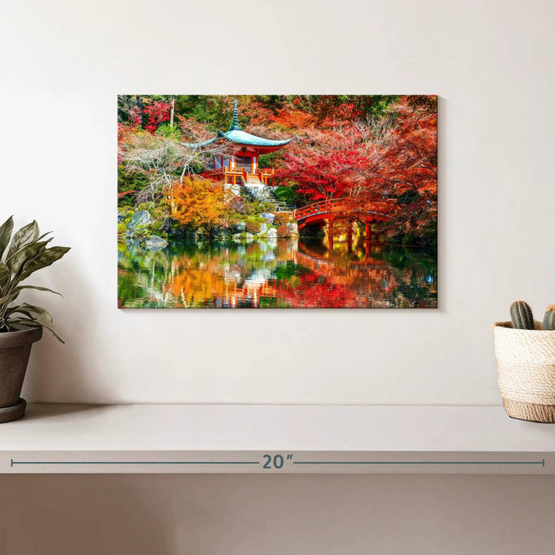 Paysage du temple Adella Daigoji, H 8 po x l 12 po