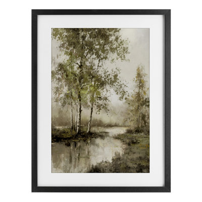 «Natural Spring Forest River», reproduction encadrée sous verre, conception de T.C. Chiu