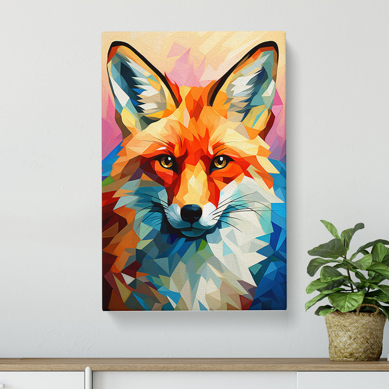 Fox Cubism - No Frame Print, 76cm H x 50cm W x 3cm D