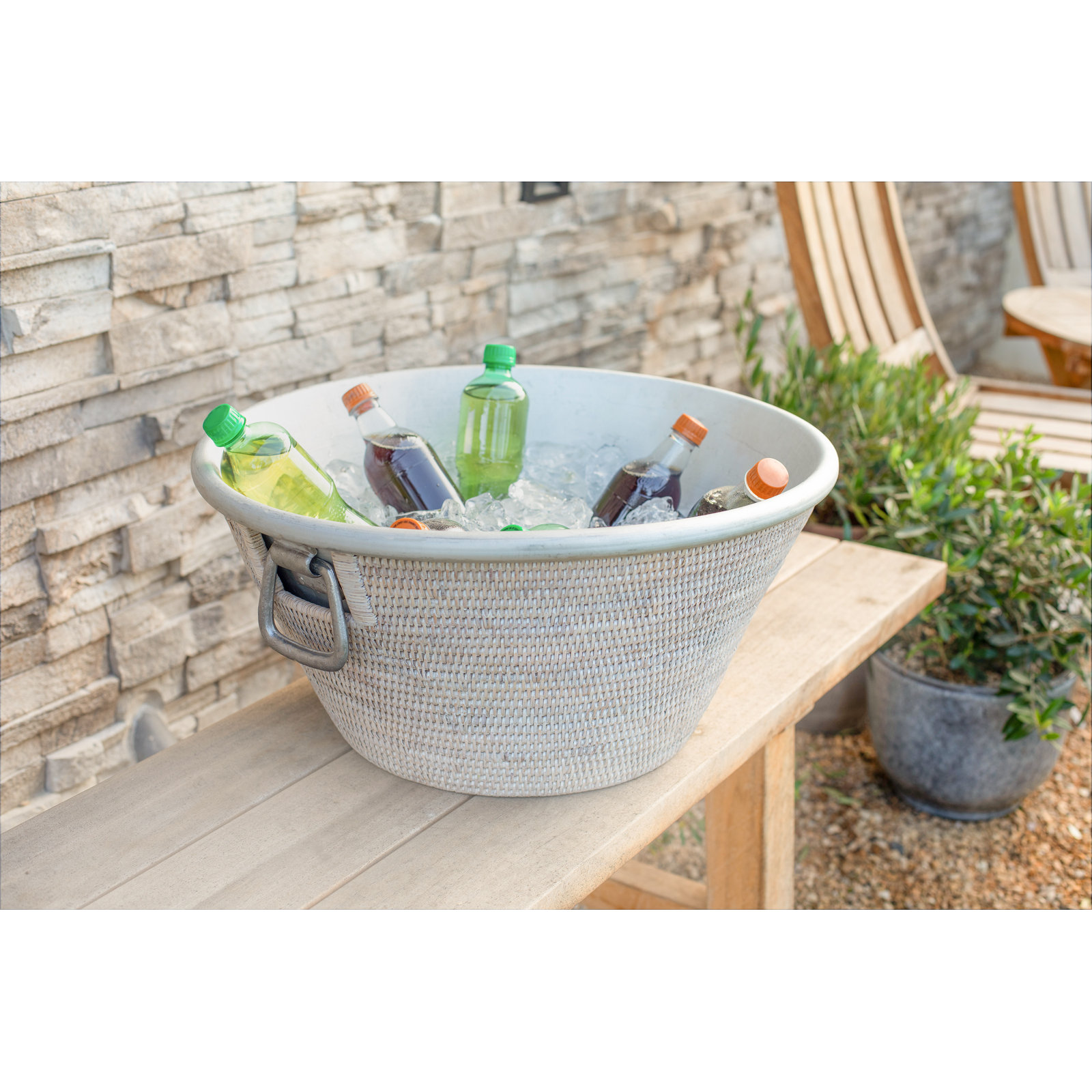 Wylder Beverage Tub, White Wash