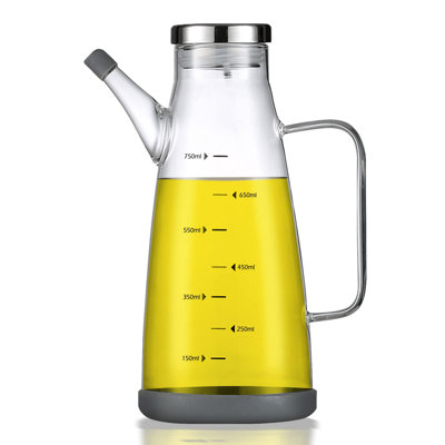 Distributeur d'huile de cuisine, bouteille d'huile de 750 ml (25 oz), bec verseur anti-goutte et fond antidérapant, idéal pour la maison, la cuisine, le barbecue et les fêtes.