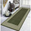 Plain Rug with Greek key Bordered Gel backed Rug Amyiah Green/Cream Rug-1381464829