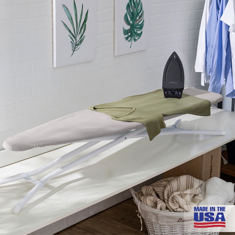 Planche à repasser à hauteur réglable à 4 pieds avec plateau perforé Seymour Home Products, Treillis gris