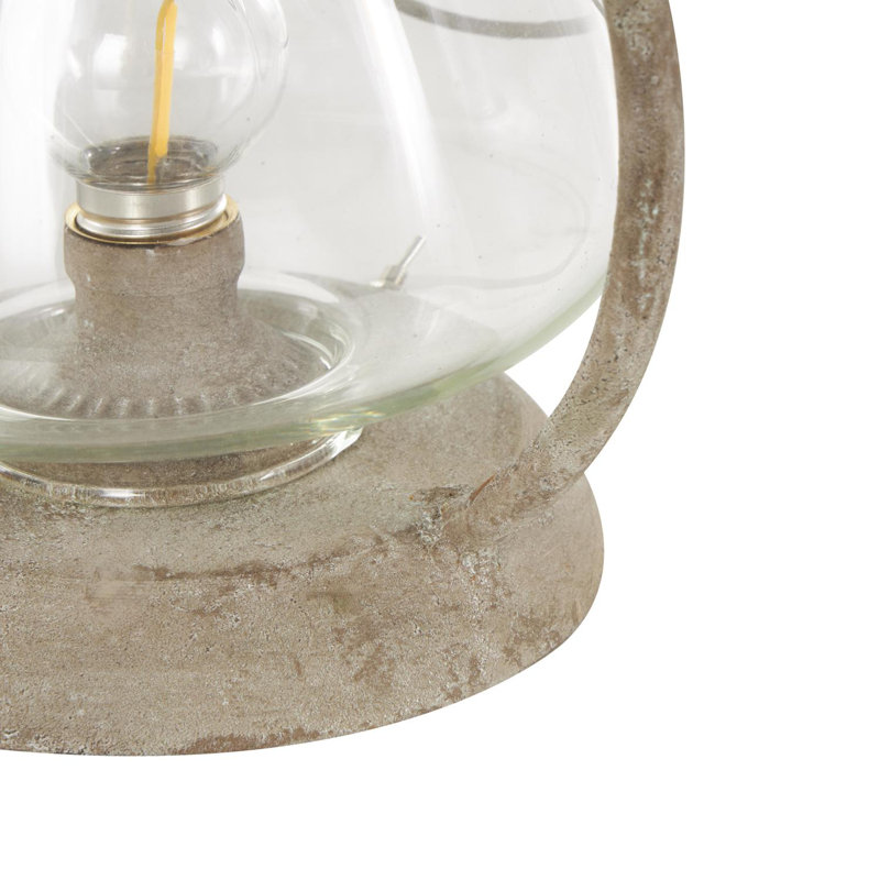 Cole And Grey Metal Decorative Scroll Indoor Outdoor Candle Lantern With Arched Handle