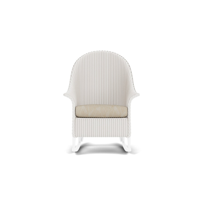 Loom Outdoor Rocker Chair, Laurel Ecru, White
