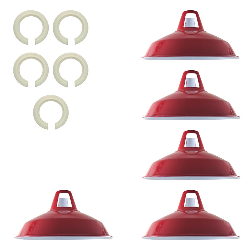 16 cm H Round Lamp Shade, Red