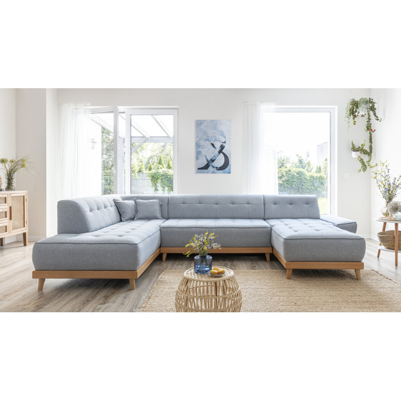 Dazzling Daisy Corner Sofa Bed, Light Blue, Left Hand Facing