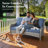 5 - Person Wicker Outdoor Conversation Set, Patio Sofa Set with Fire Pit and Cushions-40375406