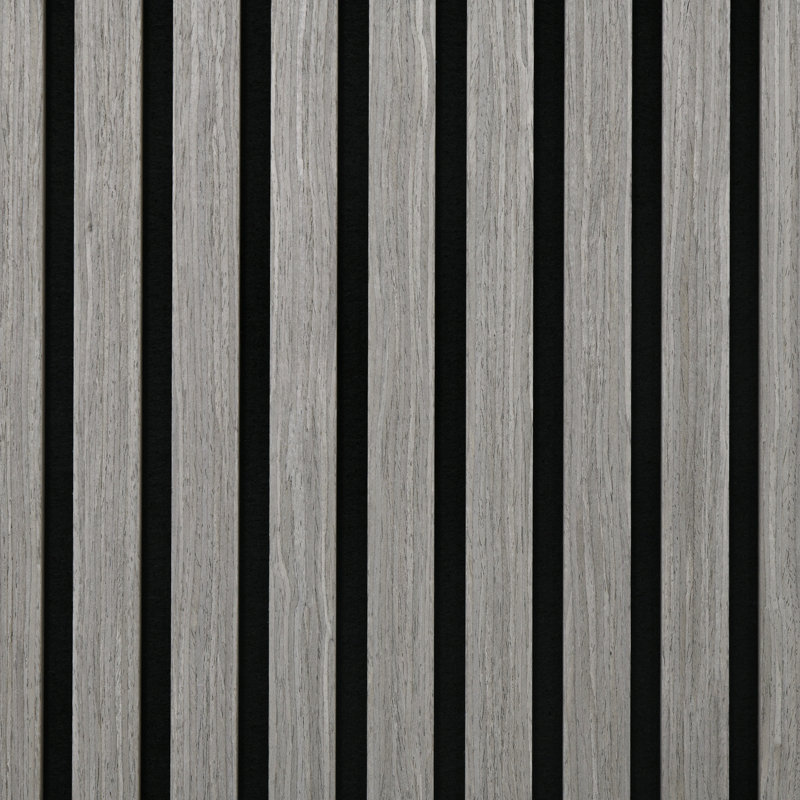 Panneaux muraux 3D en faux bois - 24 po x 24 po, gris insonorisant pour une cuisine paisible et élégante