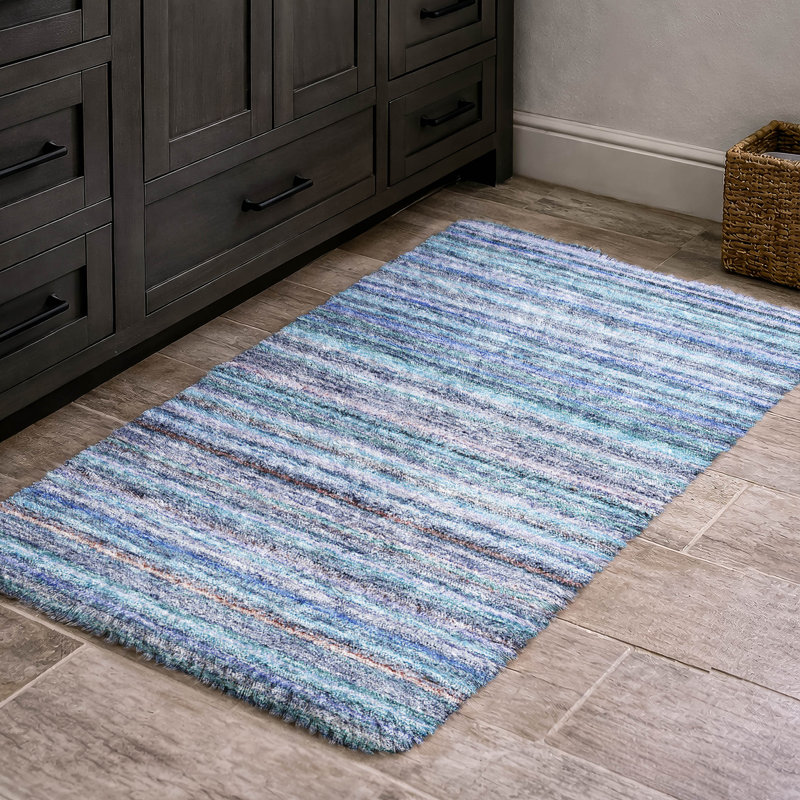 Tapis à poils longs de qualité supérieure lavable à la machine Dream ADS598, Sky, 1'8" x 2'6"