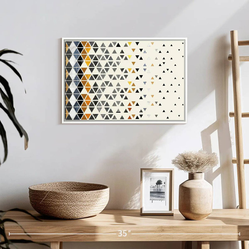 Triangle de folie, Cadre flottant blanc, 19 po x 13 po