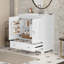 Meuble-lavabo en bois massif avec séparateur de tablette de lavabo en céramique-1357098452