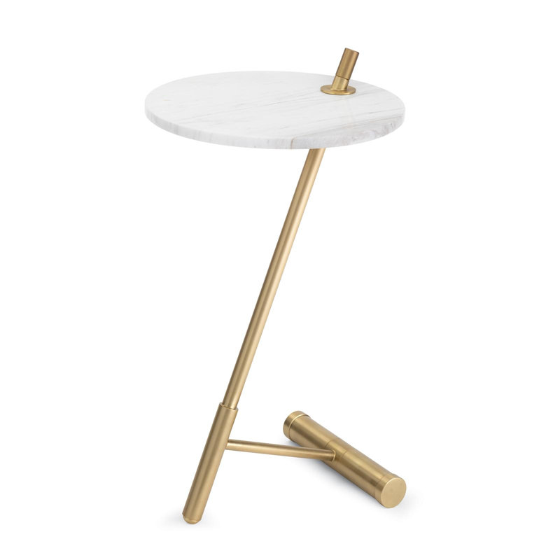 Spyder Accent Table (Polished Nickel), Natural Brass