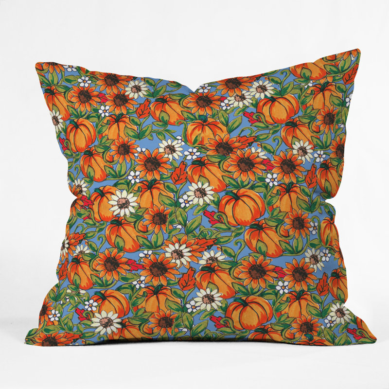Coussin de récolte citrouille, 18 po x 18 po