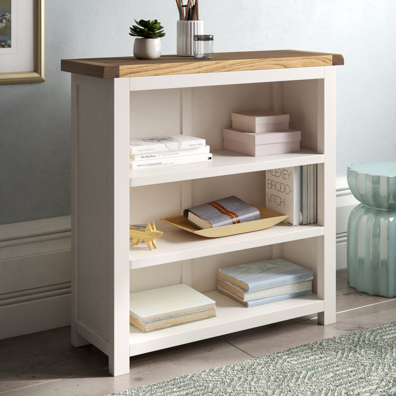 Oneonta 90cm H x 90cm W Standard Bookcase, Off White/Brown