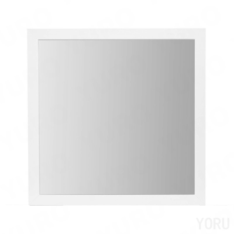 Miroir blanc, H 39,57 po x l 39,56 po, Bois massif et panneau de fibres à densité moyen, Rectangulaire