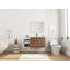 Meuble-lavabo mural de 42 po avec lavabo de comptoir en résine, 1 tablette de rangement, 2 portes à fermeture douce