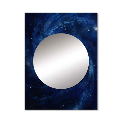 Smyan Blue Swirl Wave Spiral IV - Abstract Spirals Unique Mirror, Blue Large Wall Mirror, Printed Metal Art