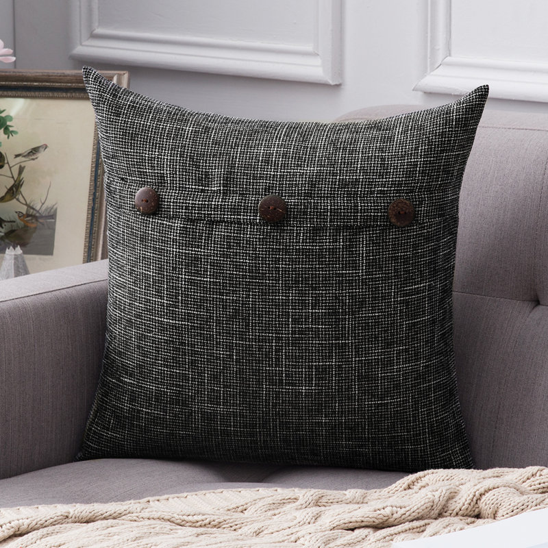 Coussin décoratif géométrique, Noir