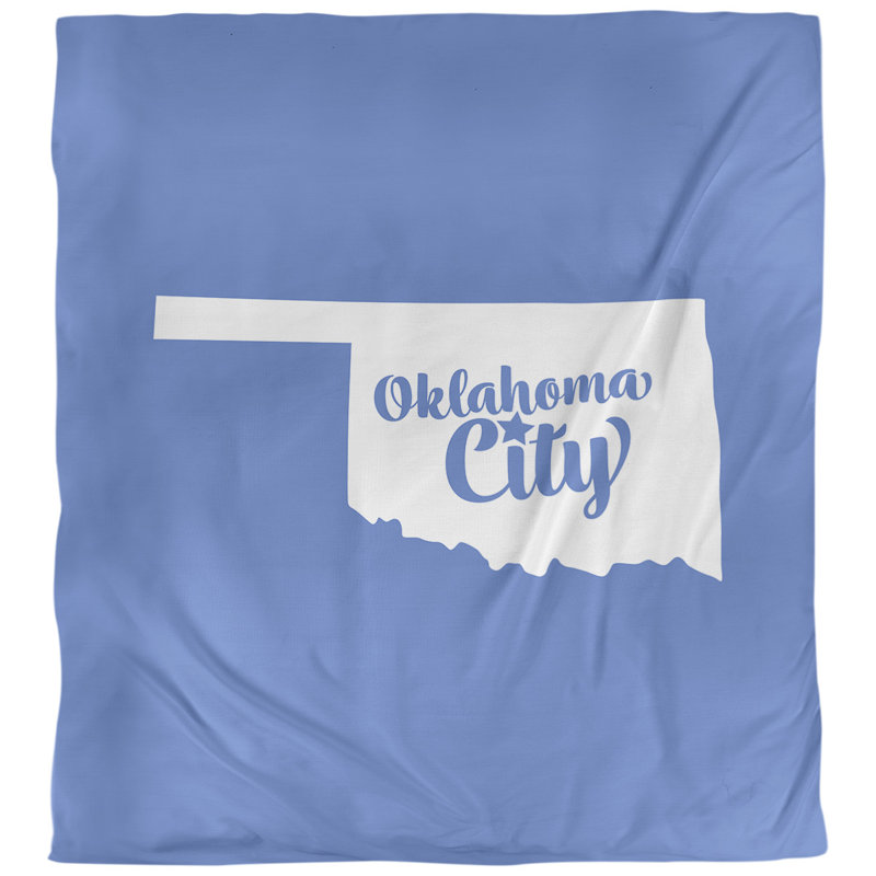 Housse de couette oklahoma city oklahoma, Housse de couette pour très grand lit, Bleu, Microfibre