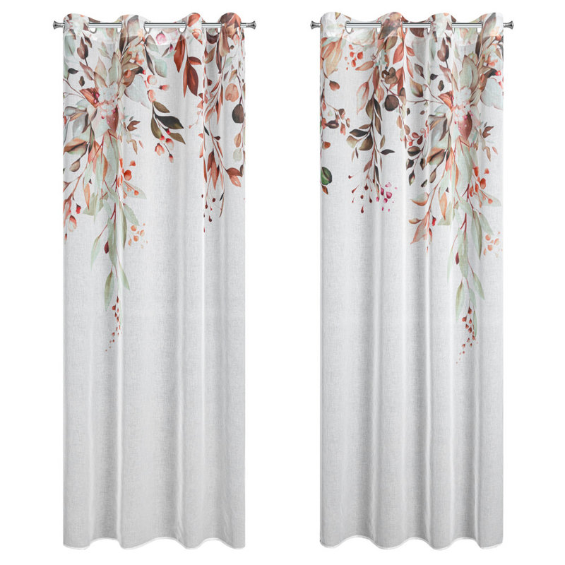 Meg Semi Sheer Curtain Pair, Pink
