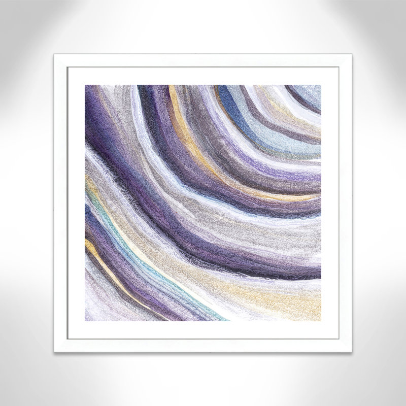 «Nowack Modern Agate Purple Tones», impression encadrée, H 33,5 po x l 33,5 po x P 1,25 po, Blanc mat