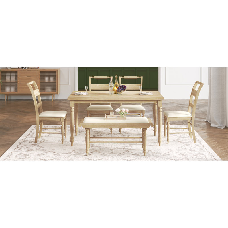 Ensemble de salle à manger rectangulaire L 59,03 po x l 35,42 po Bricia, Naturel, Naturel