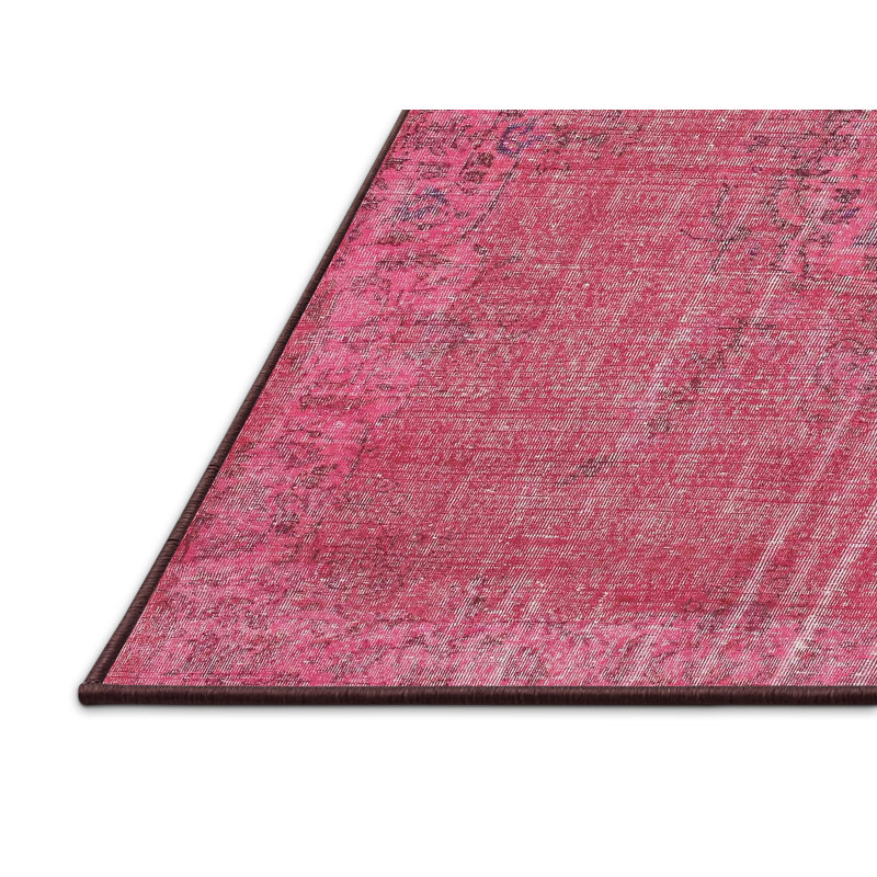 Tapis décoratif rose clair oriental Nyah, Rectangle 6 pi x 9 pi