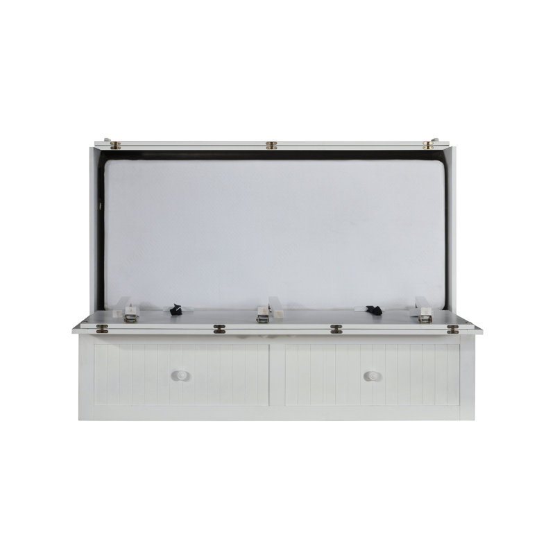 Lit armoire Tuscany, Blanc, Grand lit